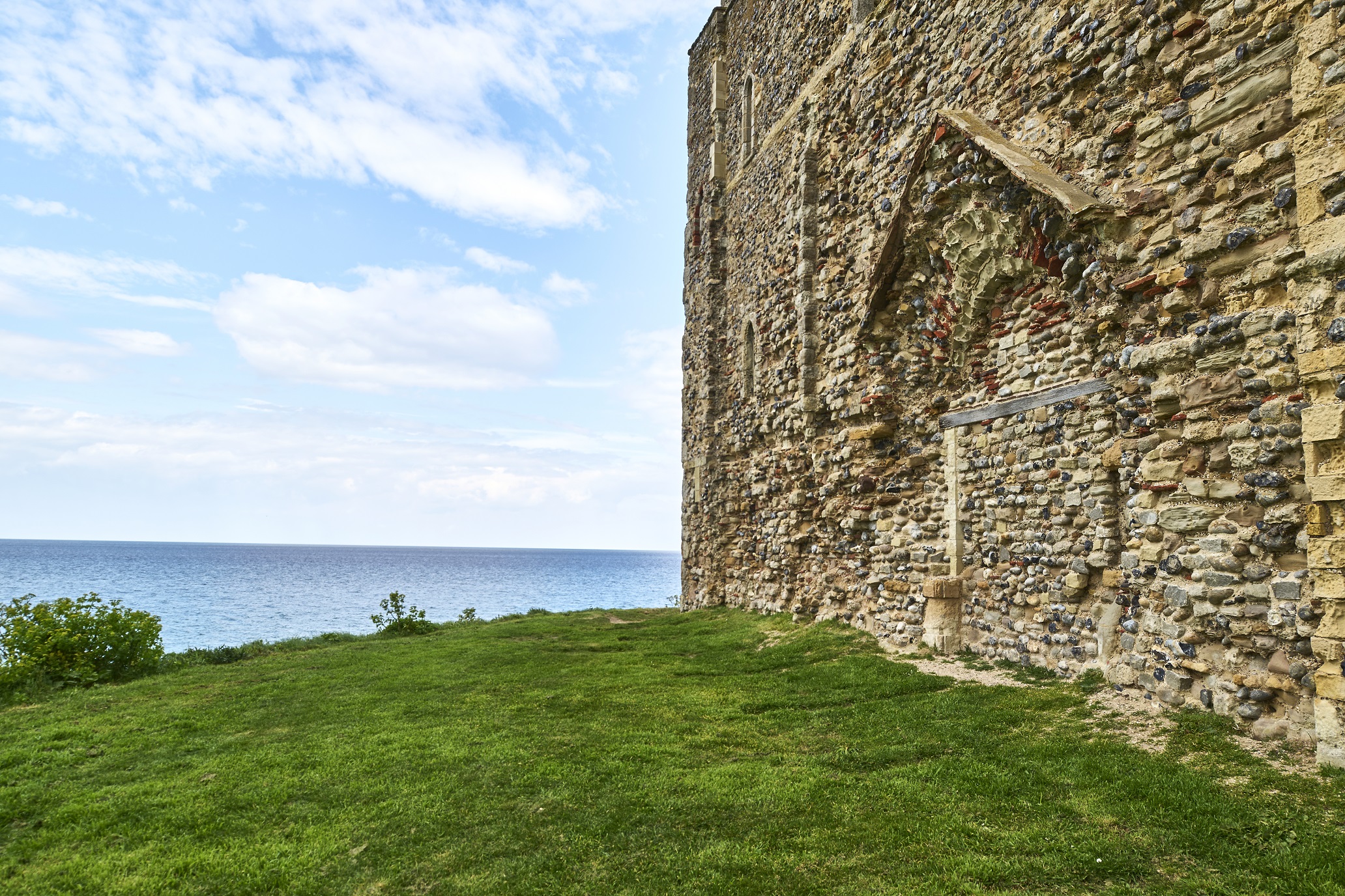 Photo of an infilled doorway in the church at Reculver Towers and Roman Fort