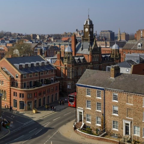 Photo of the skyline of York on a sunny day