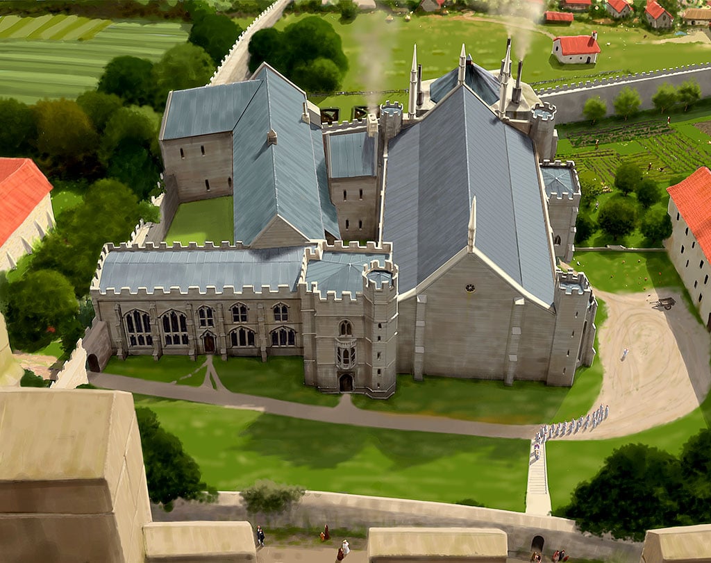 A reconstruction of the palace as it may have appeared in about 1500